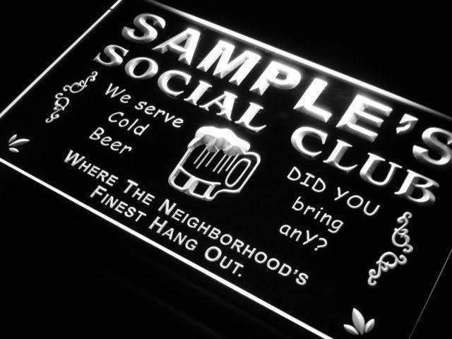Personalized Social Club LED Neon Light Sign - Way Up Gifts