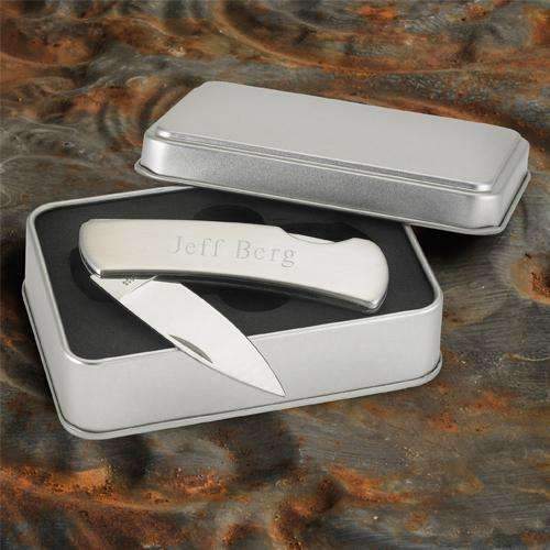 Engraved Stainless Steel Pocket Knife - Way Up Gifts