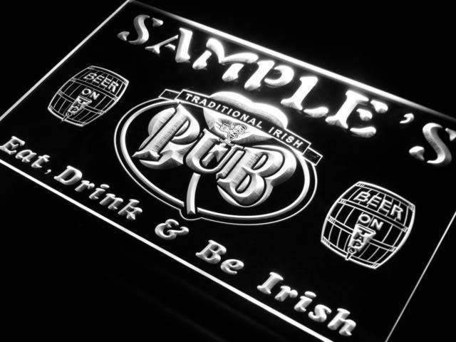 Personalized Traditional Irish Pub LED Neon Light Sign - Way Up Gifts
