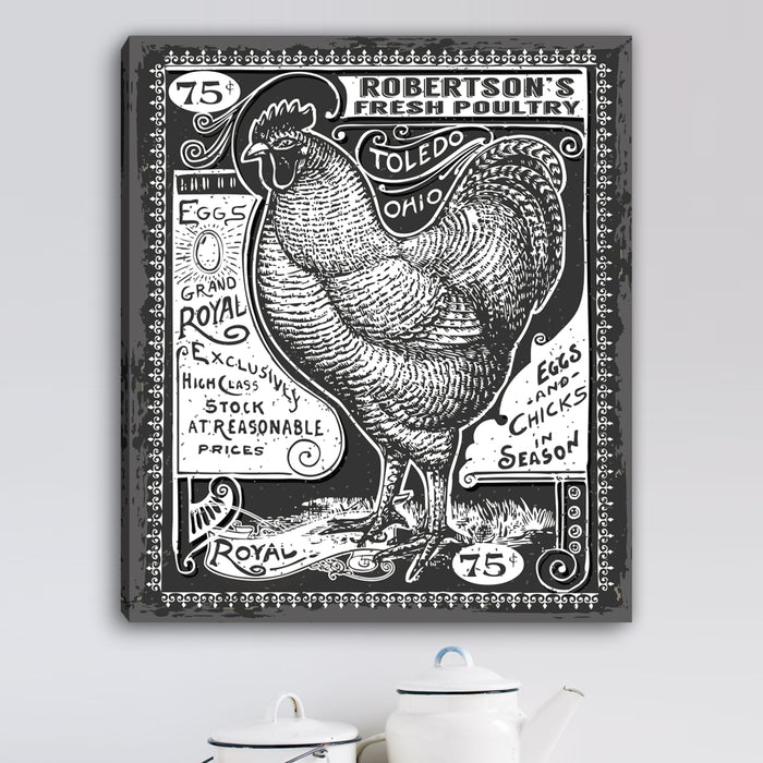 Personalized Vintage Rooster Canvas - Way Up Gifts