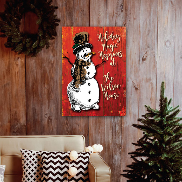 Personalized Vintage Snowman Canvas - Way Up Gifts