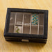 Engraved Women's Black Leather Jewelry Box with Glass Lid - Way Up Gifts
