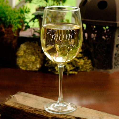 Personalized World's Greatest Mom Wine Glass - Way Up Gifts