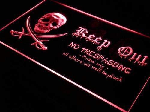Pirate Keep Out LED Neon Light Sign - Way Up Gifts