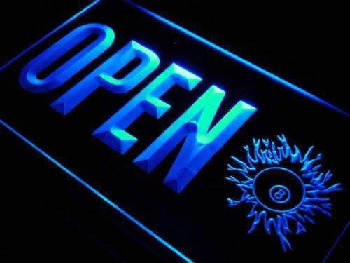 Pool Hall Billiards Open LED Neon Light Sign - Way Up Gifts