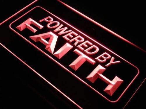Powered by Faith LED Neon Light Sign - Way Up Gifts