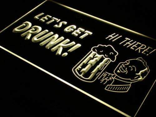 Pub Let's Get Drunk LED Neon Light Sign - Way Up Gifts