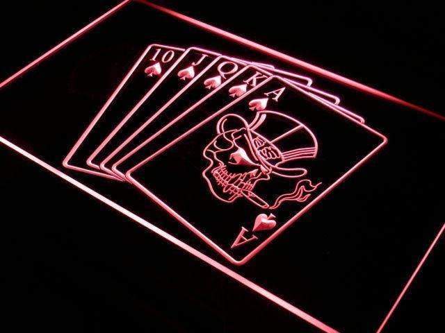 Buy Royal Flush Poker Skull LED Neon Light Sign — Way Up Gifts