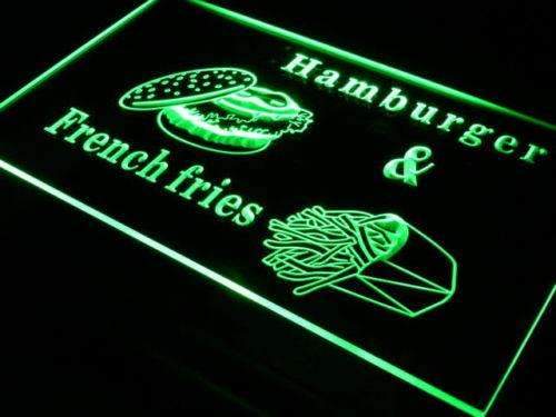 Hamburger French Fries LED Neon Light Sign - Way Up Gifts