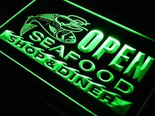 Buy Seafood Shop and Diner Open LED Neon Light Sign — Way Up Gifts