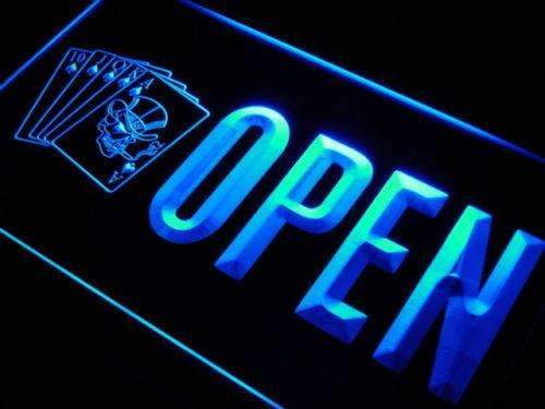Skull Poker Bar Open LED Neon Light Sign - Way Up Gifts