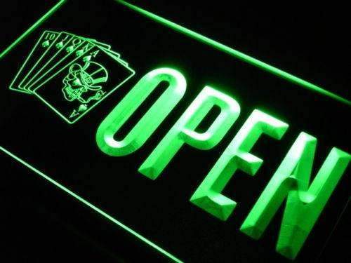 Skull Poker Bar Open LED Neon Light Sign - Way Up Gifts