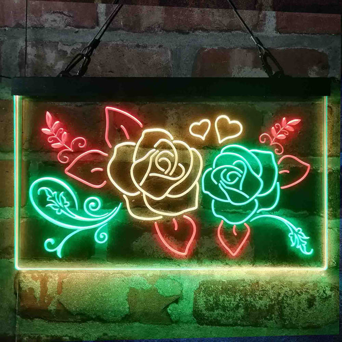 Rose Flower Shop Room Display 3-Color LED Neon Light Sign - Way Up Gifts