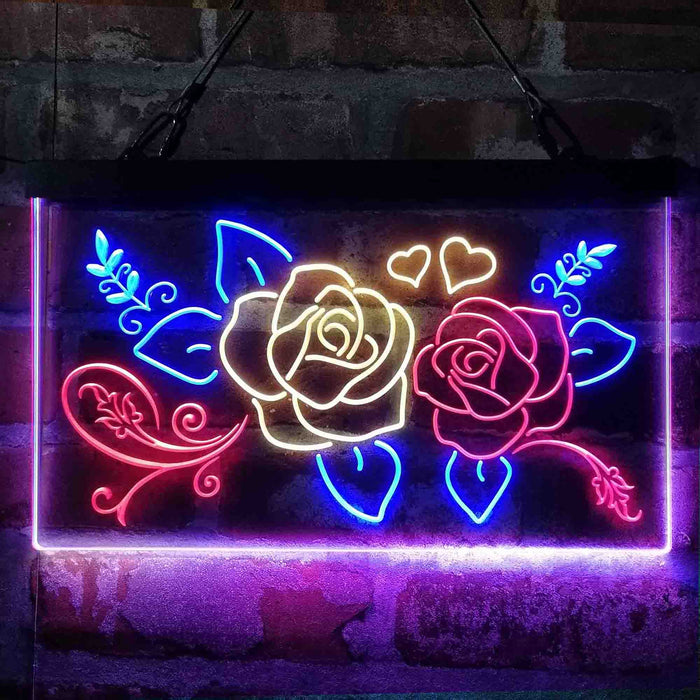 Rose Flower Shop Room Display 3-Color LED Neon Light Sign - Way Up Gifts