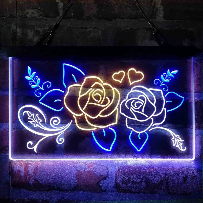 Rose Flower Shop Room Display 3-Color LED Neon Light Sign - Way Up Gifts