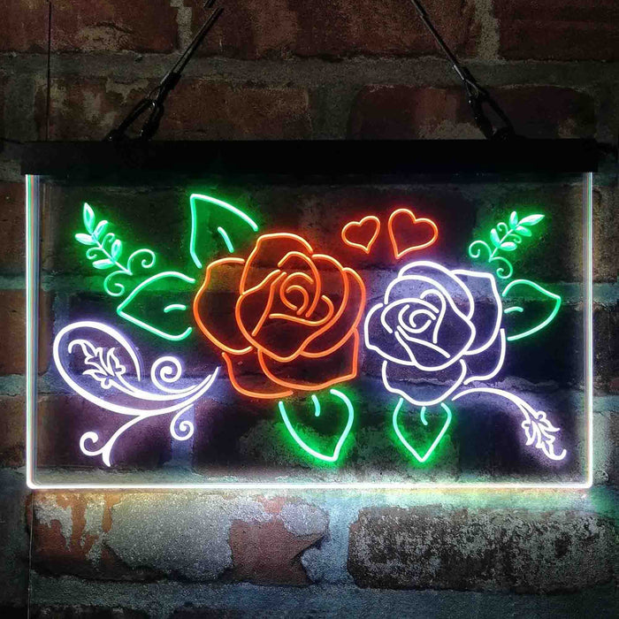 Rose Flower Shop Room Display 3-Color LED Neon Light Sign - Way Up Gifts