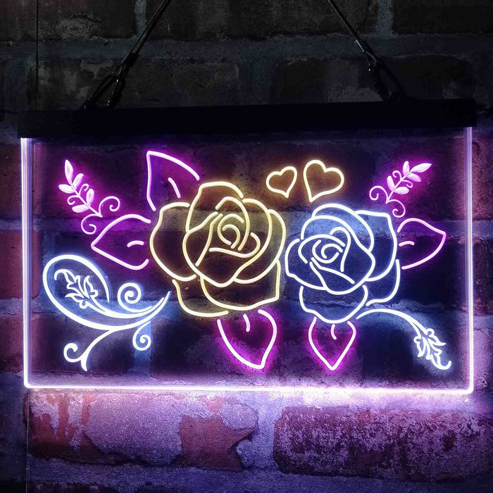 Rose Flower Shop Room Display 3-Color LED Neon Light Sign - Way Up Gifts