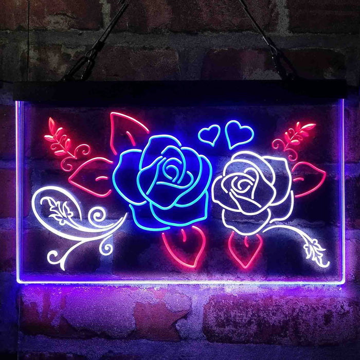 Rose Flower Shop Room Display 3-Color LED Neon Light Sign - Way Up Gifts