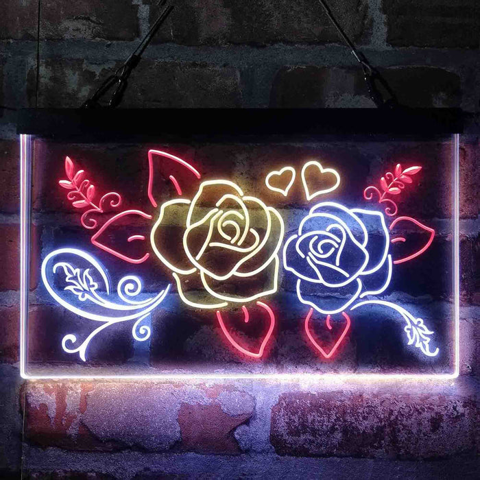 Rose Flower Shop Room Display 3-Color LED Neon Light Sign - Way Up Gifts