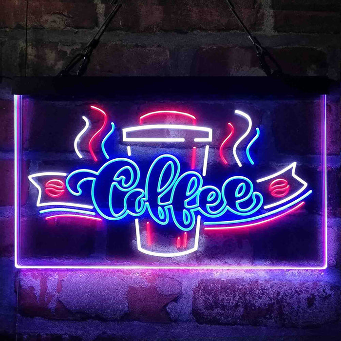 Coffee Cup Shop Display 3-Color LED Neon Light Sign - Way Up Gifts