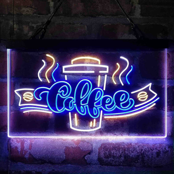 Coffee Cup Shop Display 3-Color LED Neon Light Sign - Way Up Gifts