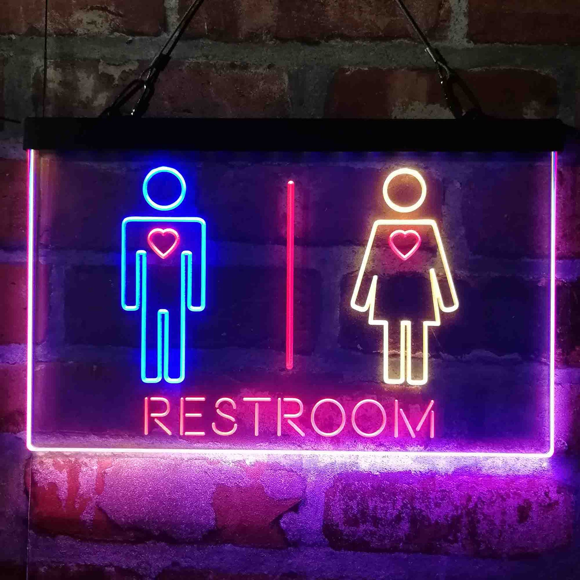 Restroom Toilet Men Women Unisex 3-Color LED Neon Light Sign – Way