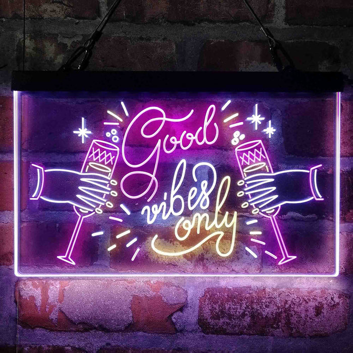 Good Vibes Only Cheers 3-Color LED Neon Light Sign - Way Up Gifts