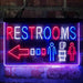 Restroom Toilet Men Women Left Arrow 3-Color LED Neon Light Sign - Way Up Gifts