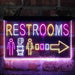 Restroom Men Women Toilet Right Arrow 3-Color LED Neon Light Sign - Way Up Gifts