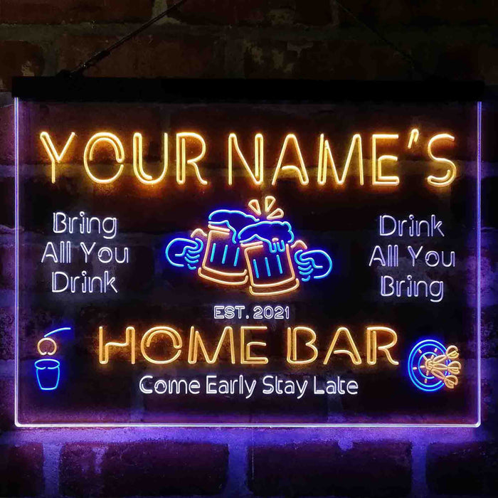 Personalized Classic Cheers Home Bar 3-Color LED Neon Light Sign - Way Up Gifts