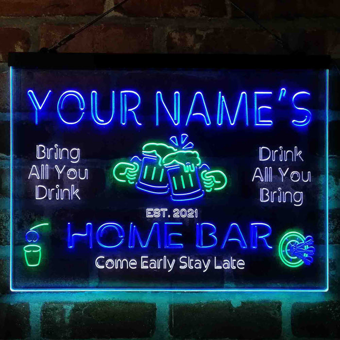 Personalized Classic Cheers Home Bar 3-Color LED Neon Light Sign - Way Up Gifts