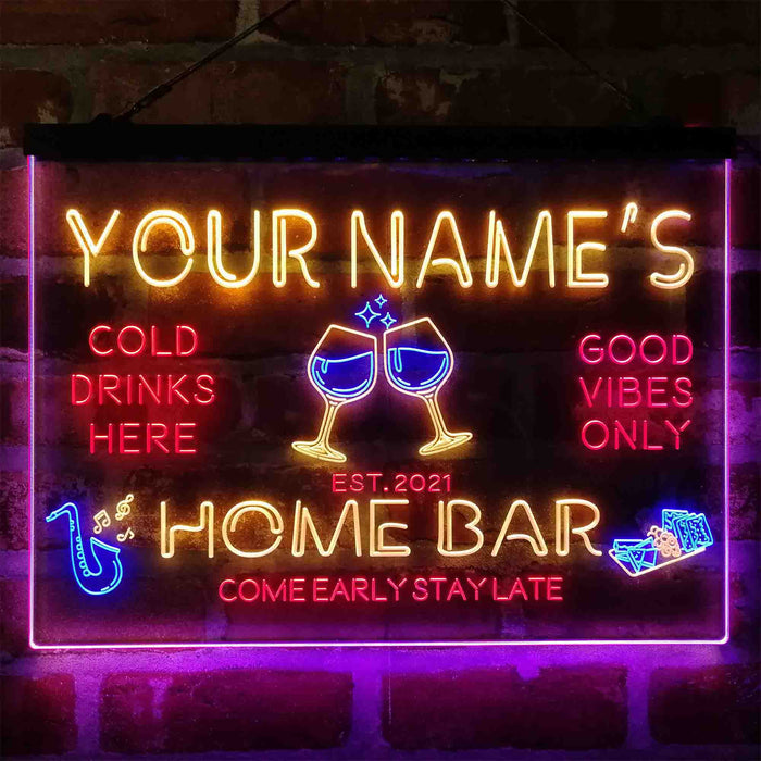 Personalized Red Wine Glass Home Bar 3-Color LED Neon Light Sign - Way Up Gifts