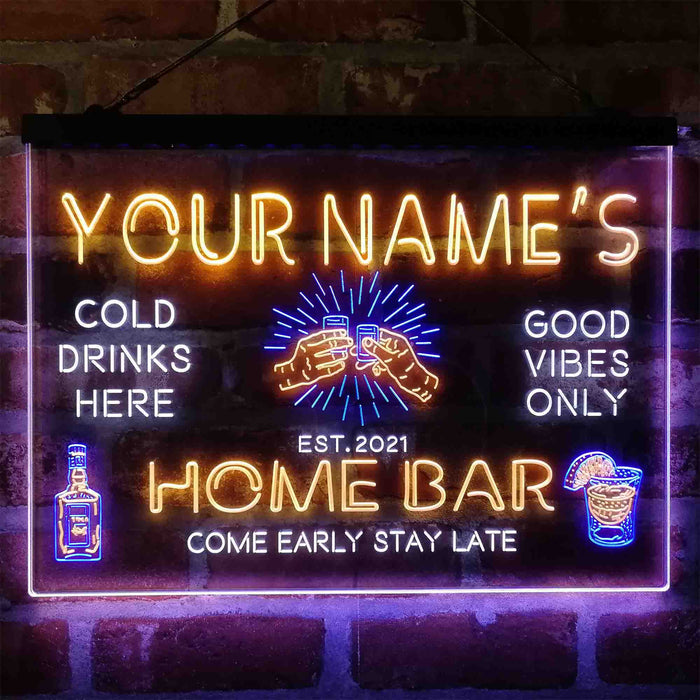 Personalized Gin Glass Home Bar 3-Color LED Neon Light Sign - Way Up Gifts