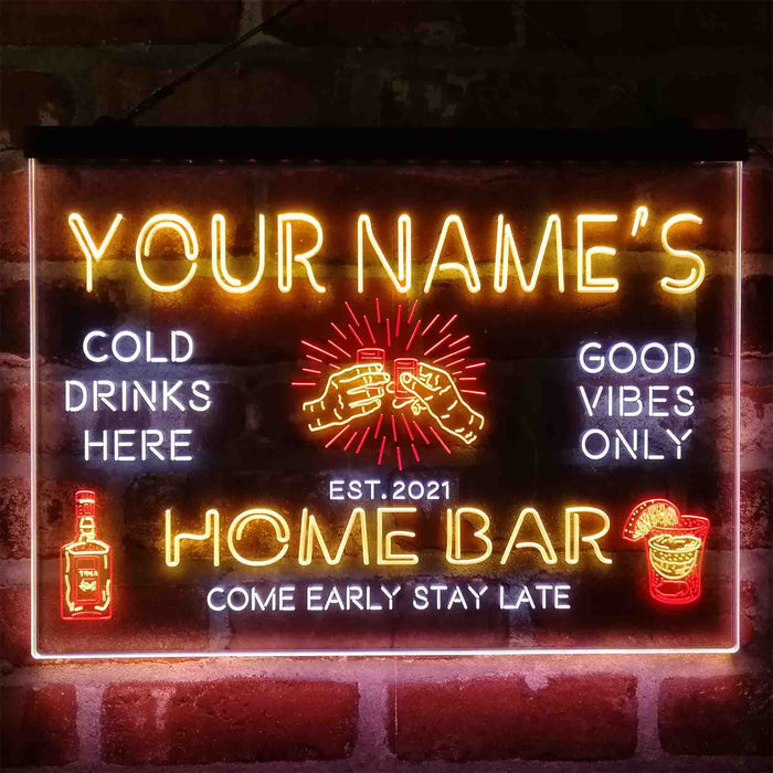 Personalized Gin Glass Home Bar 3-Color LED Neon Light Sign - Way Up Gifts