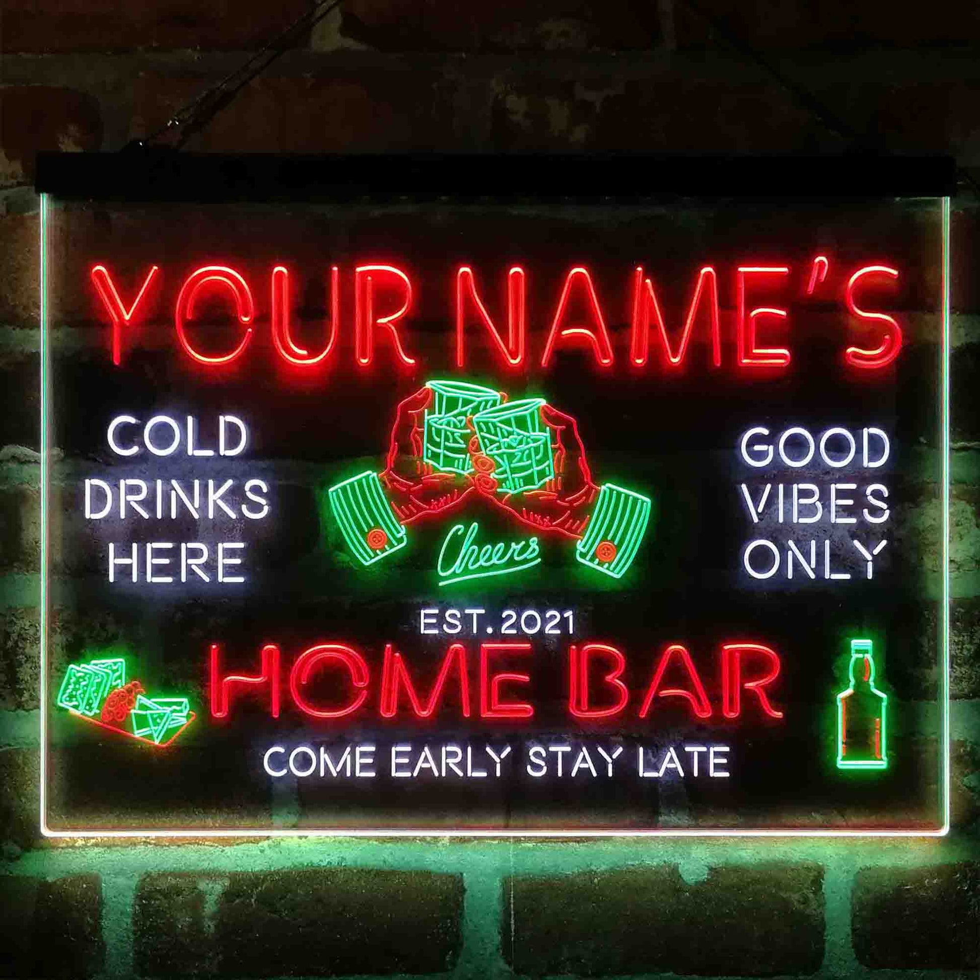 Personalized Whisky Glass Home Bar 3-Color LED Neon Light Sign - Way Up Gifts