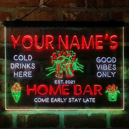 Personalized Beer Mugs Home Bar 3-Color LED Neon Light Sign - Way Up Gifts