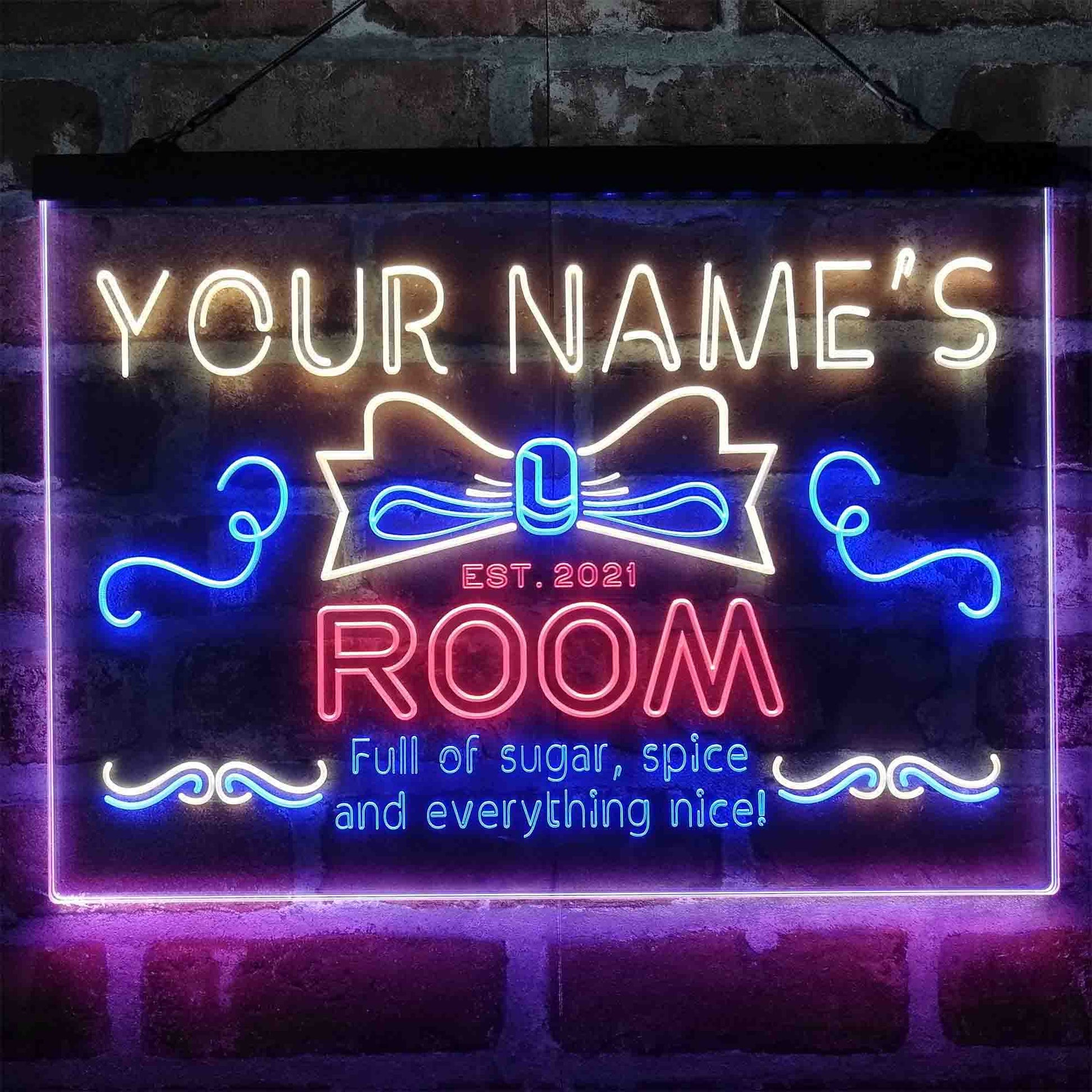 Personalized Girl Kid Bedroom 3-Color LED Neon Light Sign - Way Up Gifts