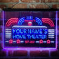 Personalized Home Theater 3-Color LED Neon Light Sign - Way Up Gifts