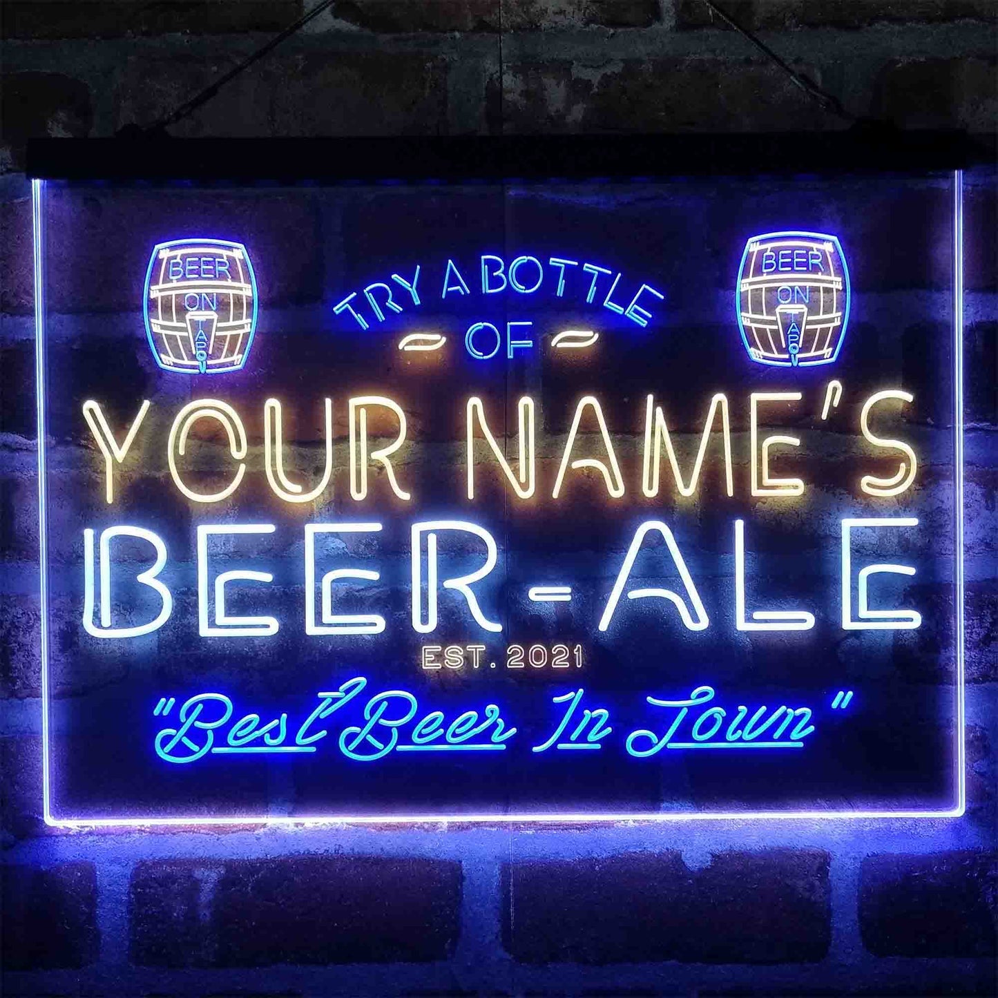 Personalized Bar Beer Ale Pub 3-Color LED Neon Light Sign - Way Up Gifts