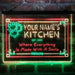 Personalized Kitchen Flower Bistro 3-Color LED Neon Light Sign - Way Up Gifts