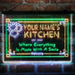 Personalized Kitchen Flower Bistro 3-Color LED Neon Light Sign - Way Up Gifts