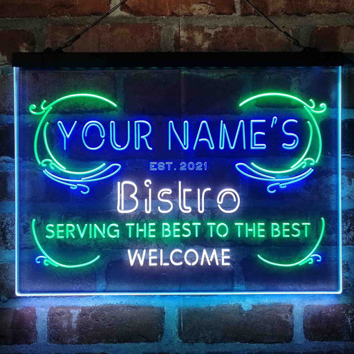 Personalized Bistro Kitchen Deco 3-Color LED Neon Light Sign - Way Up Gifts