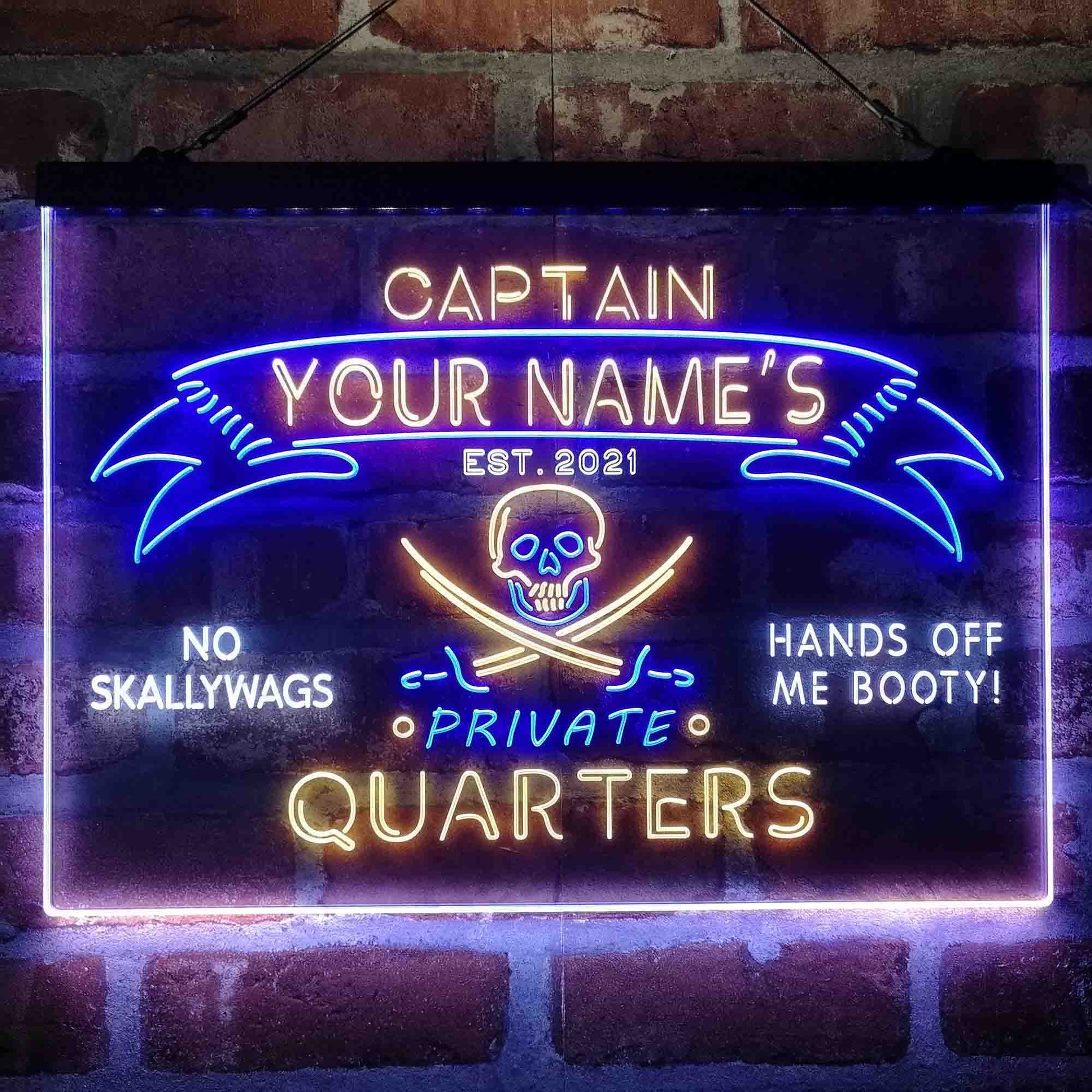 Personalized Private Quarters Man Cave 3-Color LED Neon Light Sign - Way Up Gifts