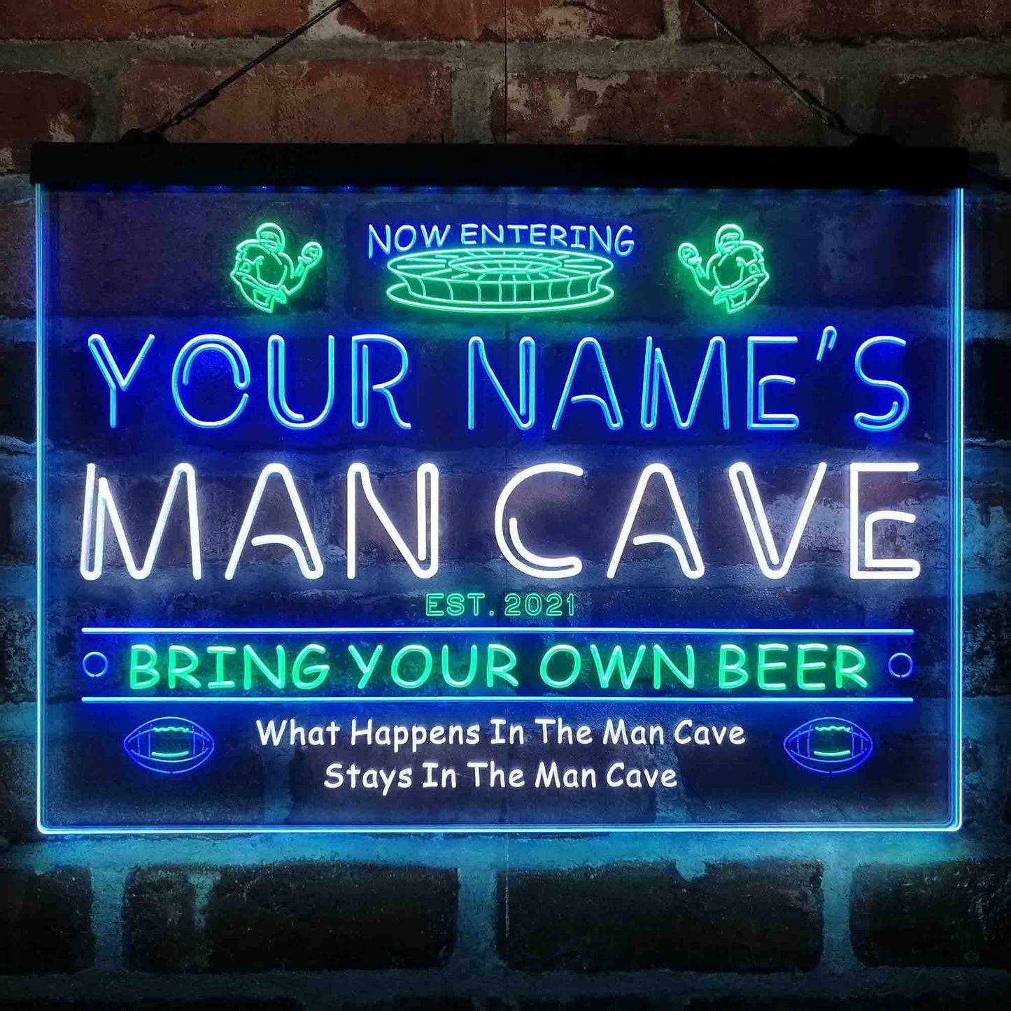 Personalized National Football Bar 3-Color LED Neon Light Sign - Way Up Gifts