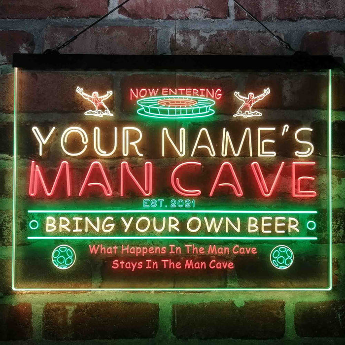 Personalized Soccer Man Cave 3-Color LED Neon Light Sign - Way Up Gifts