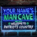 Personalized Patriots Country Man Cave 3-Color LED Neon Light Sign - Way Up Gifts