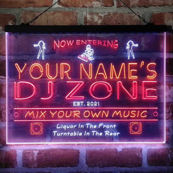 Personalized DJ Zone Music Disco 3-Color LED Neon Light Sign - Way Up Gifts