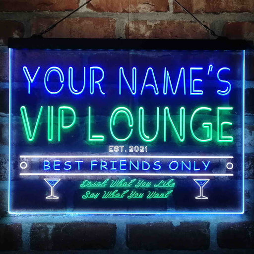 Personalized VIP Lounge Bar 3-Color LED Neon Light Sign - Way Up Gifts