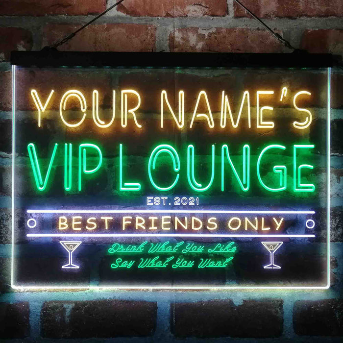 Personalized VIP Lounge Bar 3-Color LED Neon Light Sign - Way Up Gifts