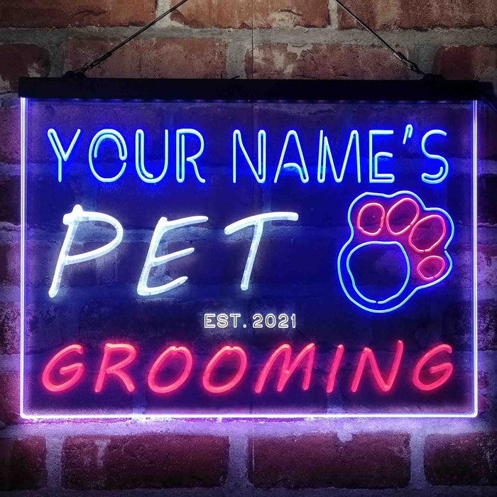 Personalized Pet Grooming Shop 3-Color LED Neon Light Sign - Way Up Gifts